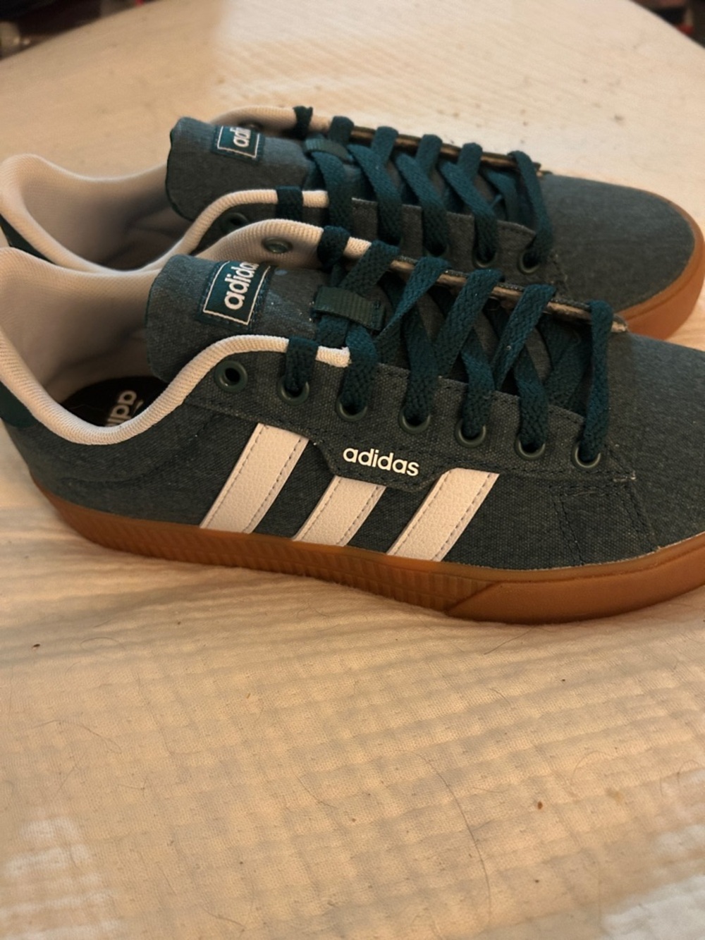 Adidas green canvas sneakers new with tag